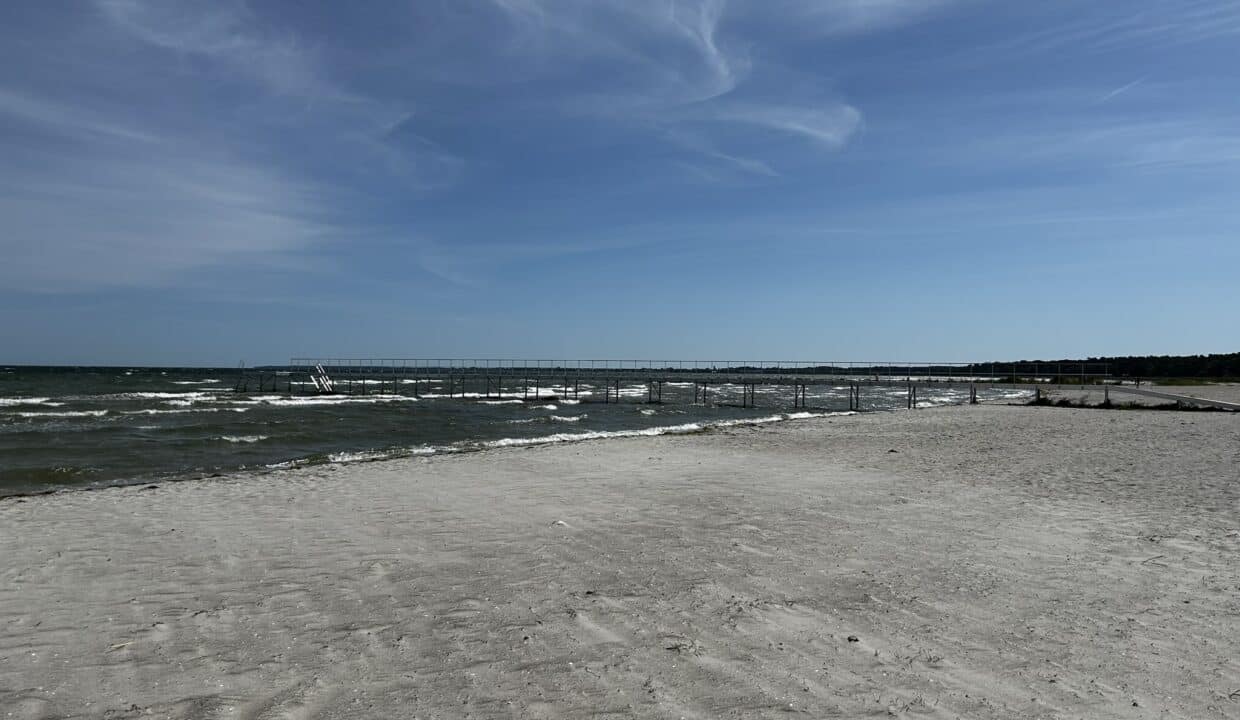 Beach area outside apartment